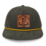 Chief Pokalotatwat Flat Bill Rope Leather Patch Hat - Olive