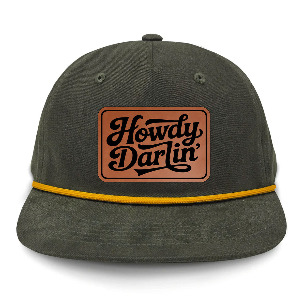 Howdy Darlin' Flat Bill Rope Leather Patch Hat