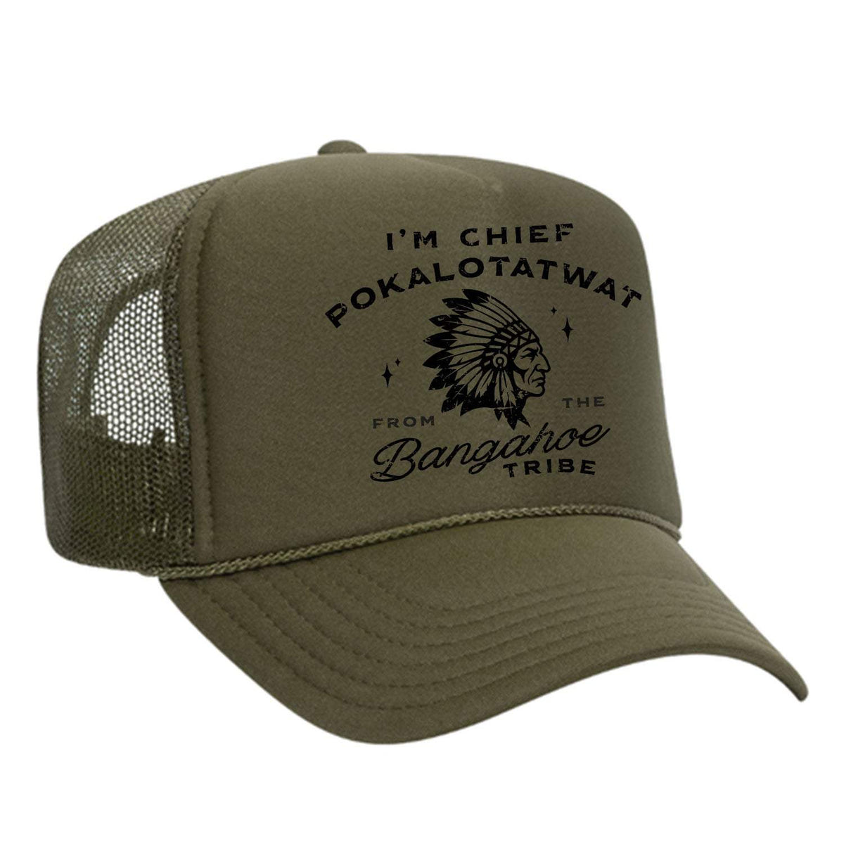 Chief Pokalotatwat Foam Trucker Hat - Olive / Green