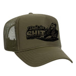 I Didn't See Sh!t Foam Trucker Hat - Olive / Green