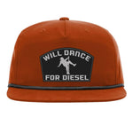 Will Dance For Diesel Flat Bill Rope - Orange