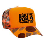Hurtin' For A Squirtin' Foam Trucker Hat - Orange / Camo