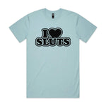 I Love Sluts Premium Tee - Pale Blue