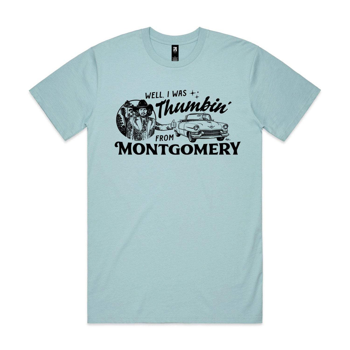Thumbin' From Montgomery Premium Tee - Pale Blue