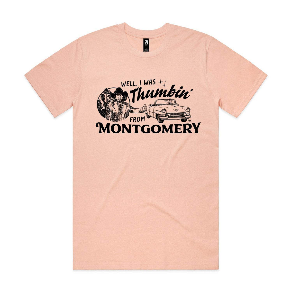 Thumbin' From Montgomery Premium Tee - Pale Pink