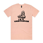 I'm A Vagitarian Premium Tee - Pale Pink