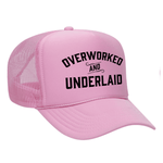 Overworked And Underlaid Foam Trucker Hat - Pink