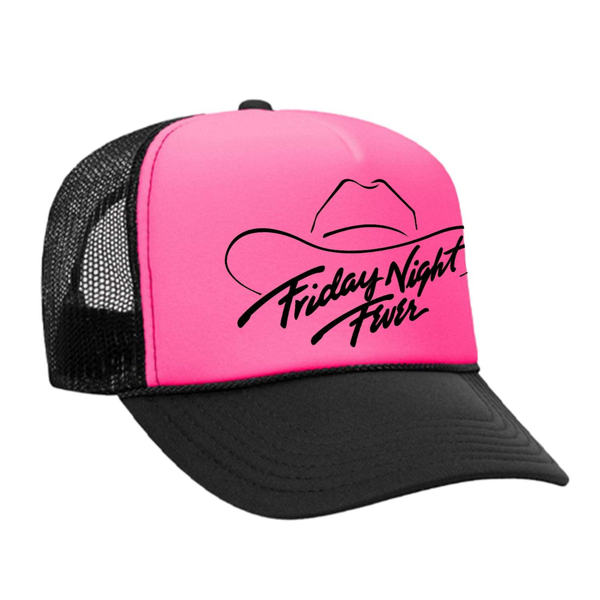 Friday Night Fever Foam Trucker Hat - Pink / Black