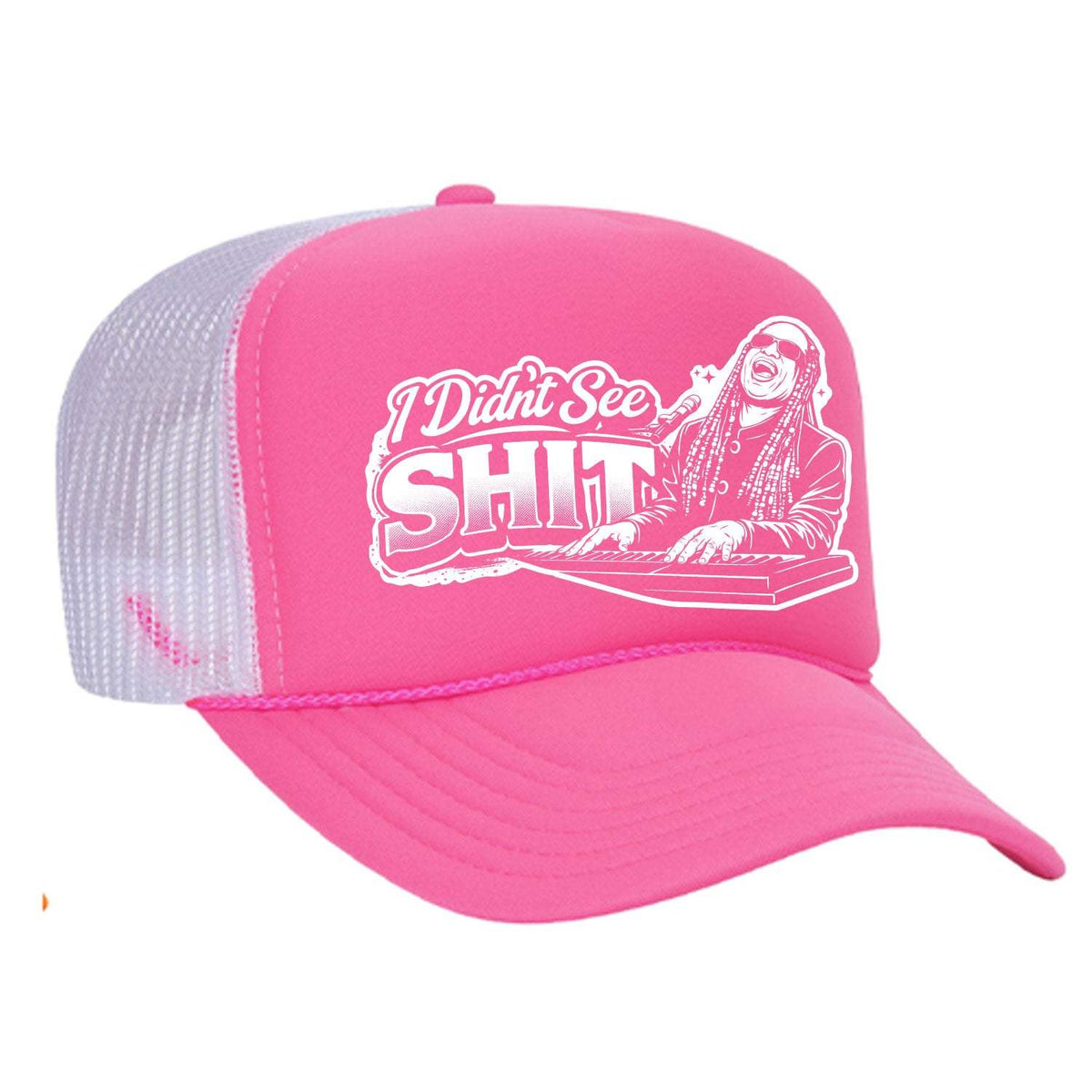 I Didn't See Sh!t Foam Trucker Hat - Pink / White
