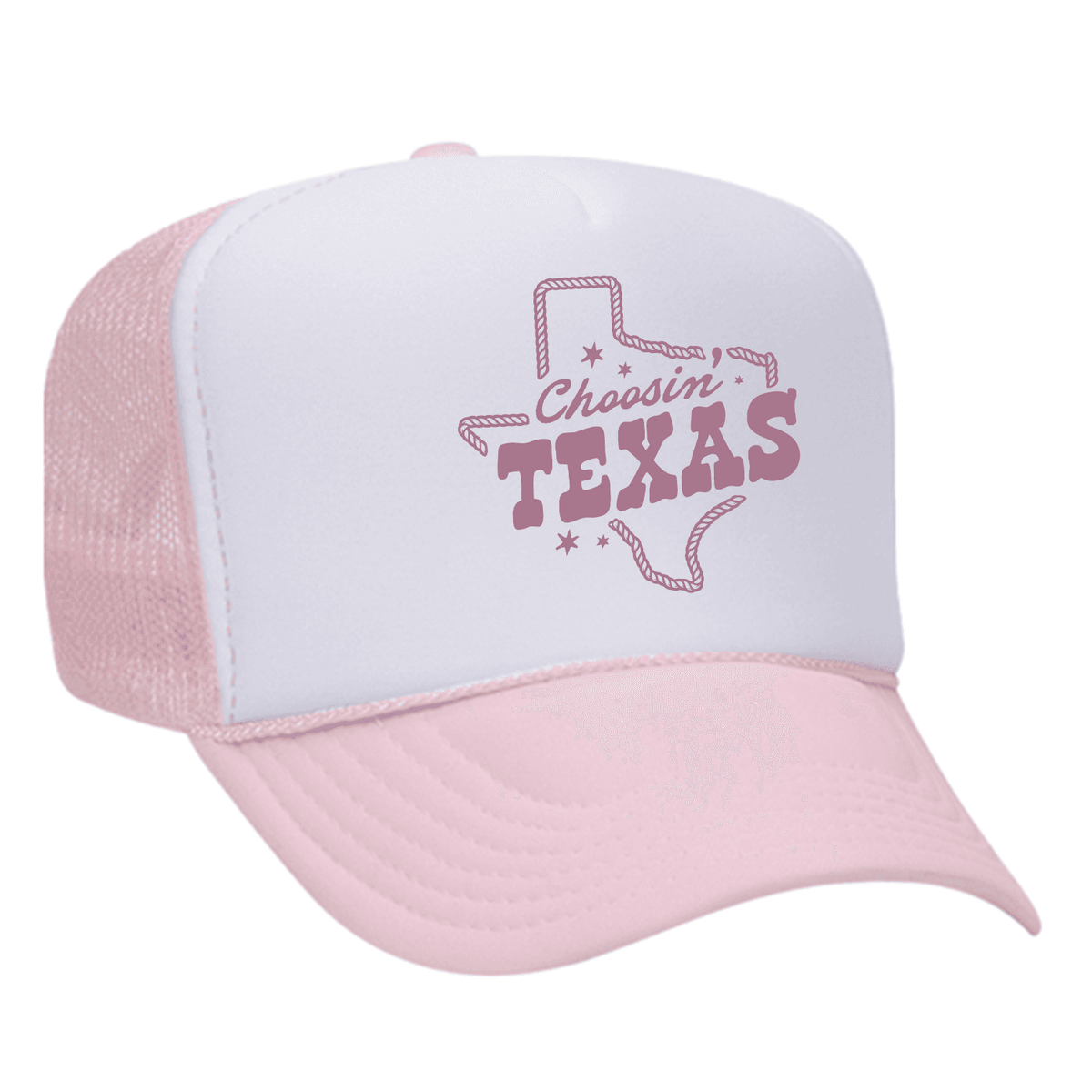 Choosin' Texas Foam Trucker Hat - Pink / White