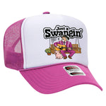 Just A Swangin' Foam Trucker Hat - Pink / White