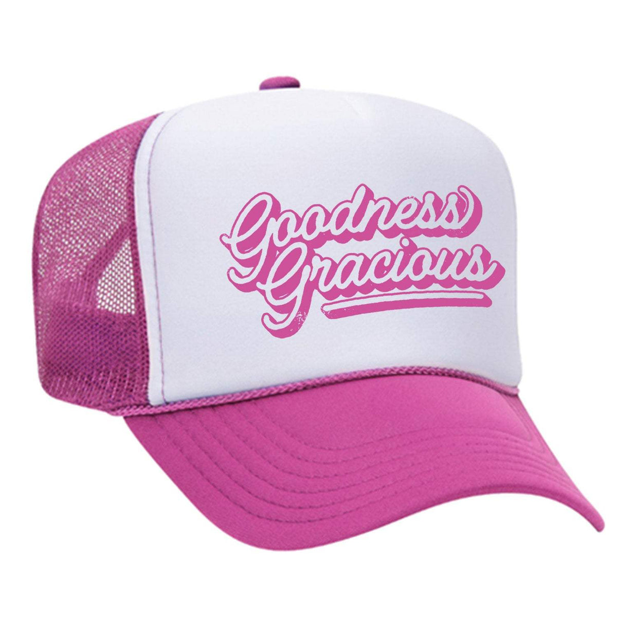 Goodness Gracious Foam Trucker Hat - Pink / White