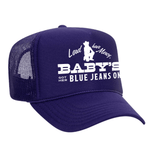 Baby's Got Her Blue Jeans On Foam Trucker Hat - Purple