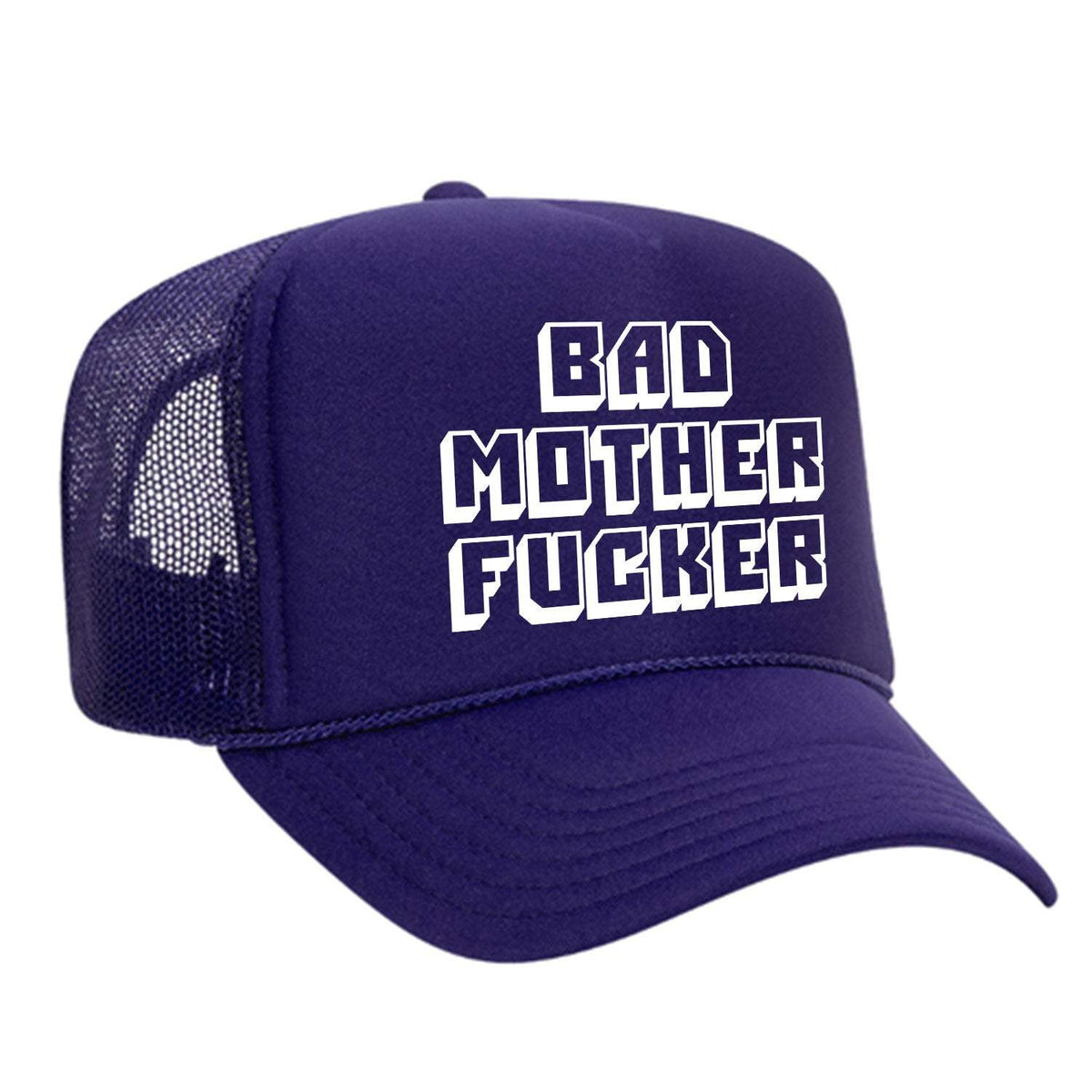 Bad M'Fer Foam Trucker Hat - Purple