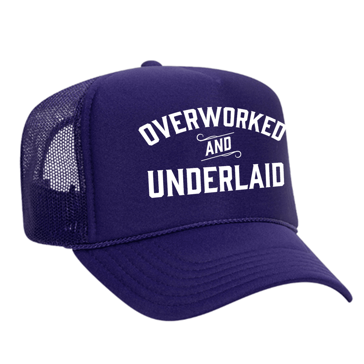 Overworked And Underlaid Foam Trucker Hat - Purple