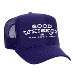Good Whiskey Bad Decisions Foam Trucker Hat - Purple