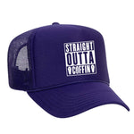 Straight Outta Coffin Foam Trucker Hat - Purple