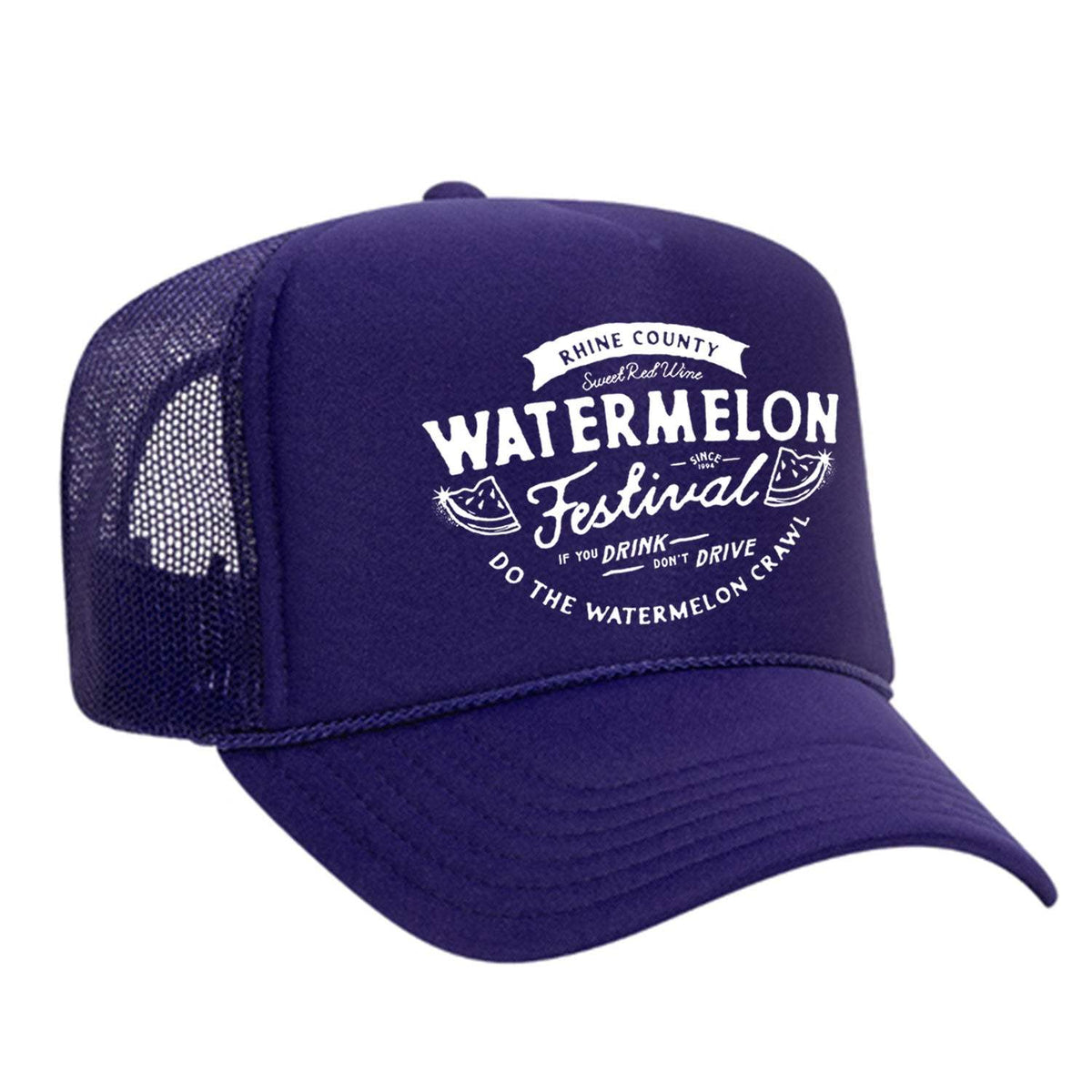 Watermelon Crawl Foam Trucker Hat - Purple