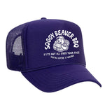 Soggy Beaver BBQ Foam Trucker Hat - Purple