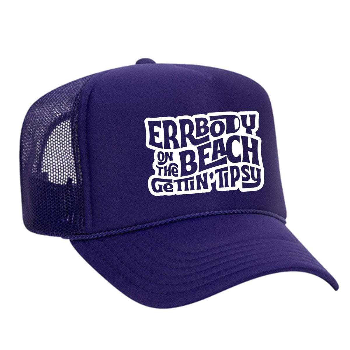 Errbody On The Beach Gettin' Tipsy Foam Trucker Hat - Purple