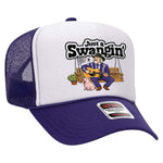 Just A Swangin' Foam Trucker Hat - Purple / White