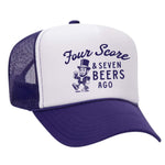 Four Score & Seven Beers Ago Foam Trucker Hat - Purple / White