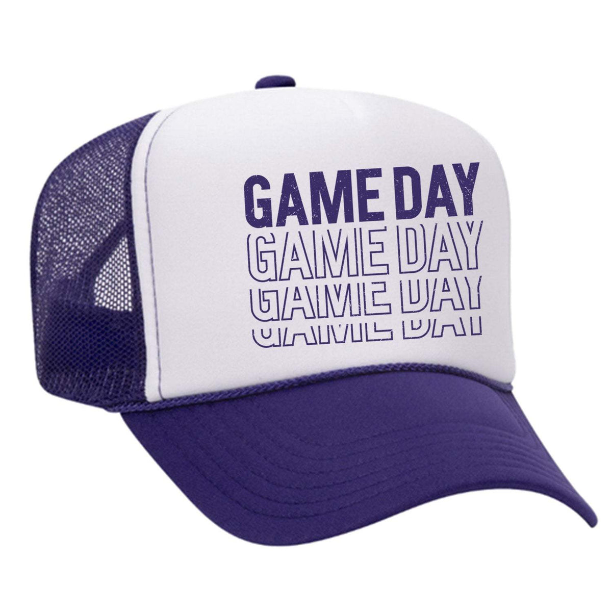 Game Day Foam Trucker Hat - Purple / White