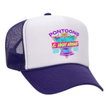 Pontoons and High Noons Foam Trucker Hat - Purple / White