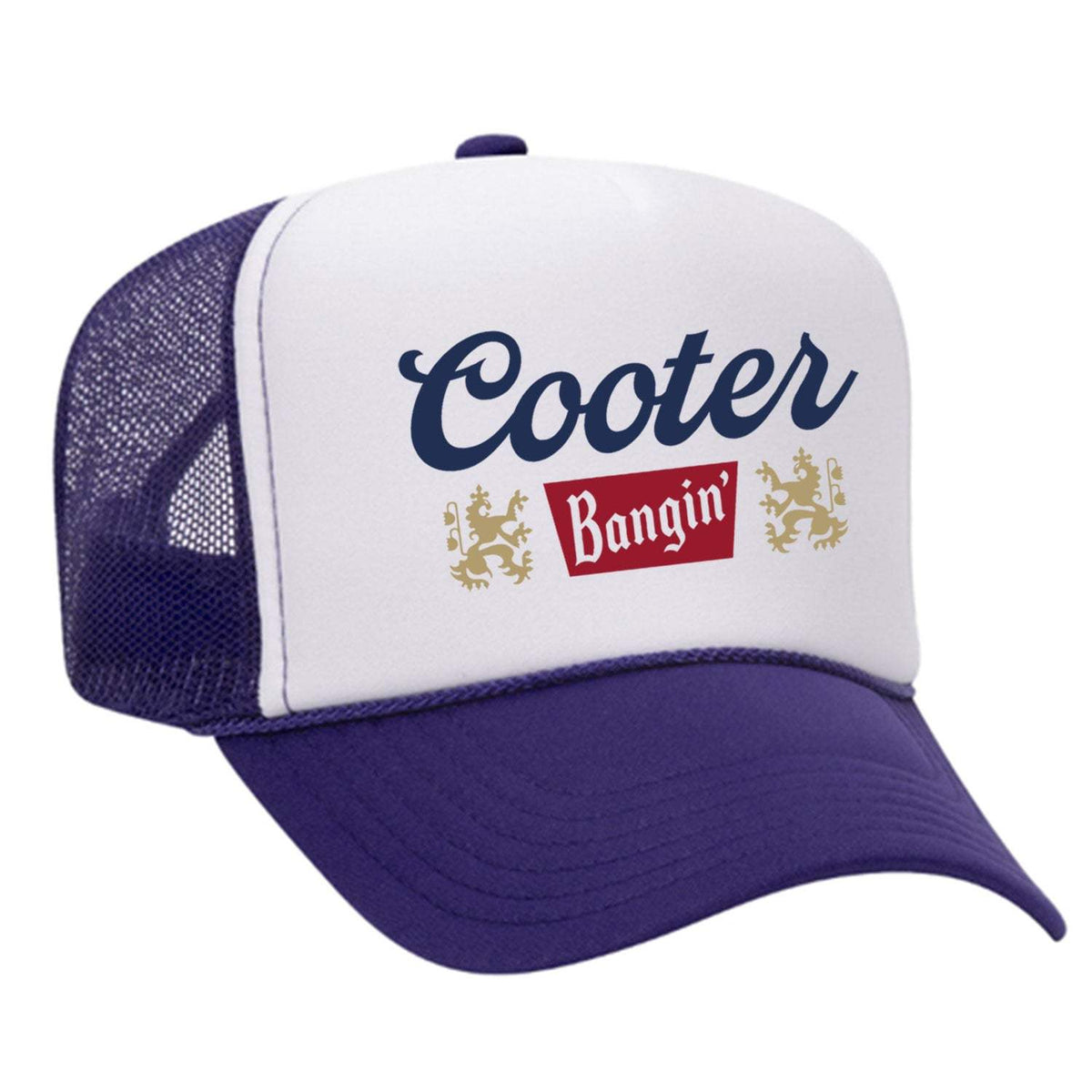 Cooter Bangin Foam Trucker Hat - Purple / White