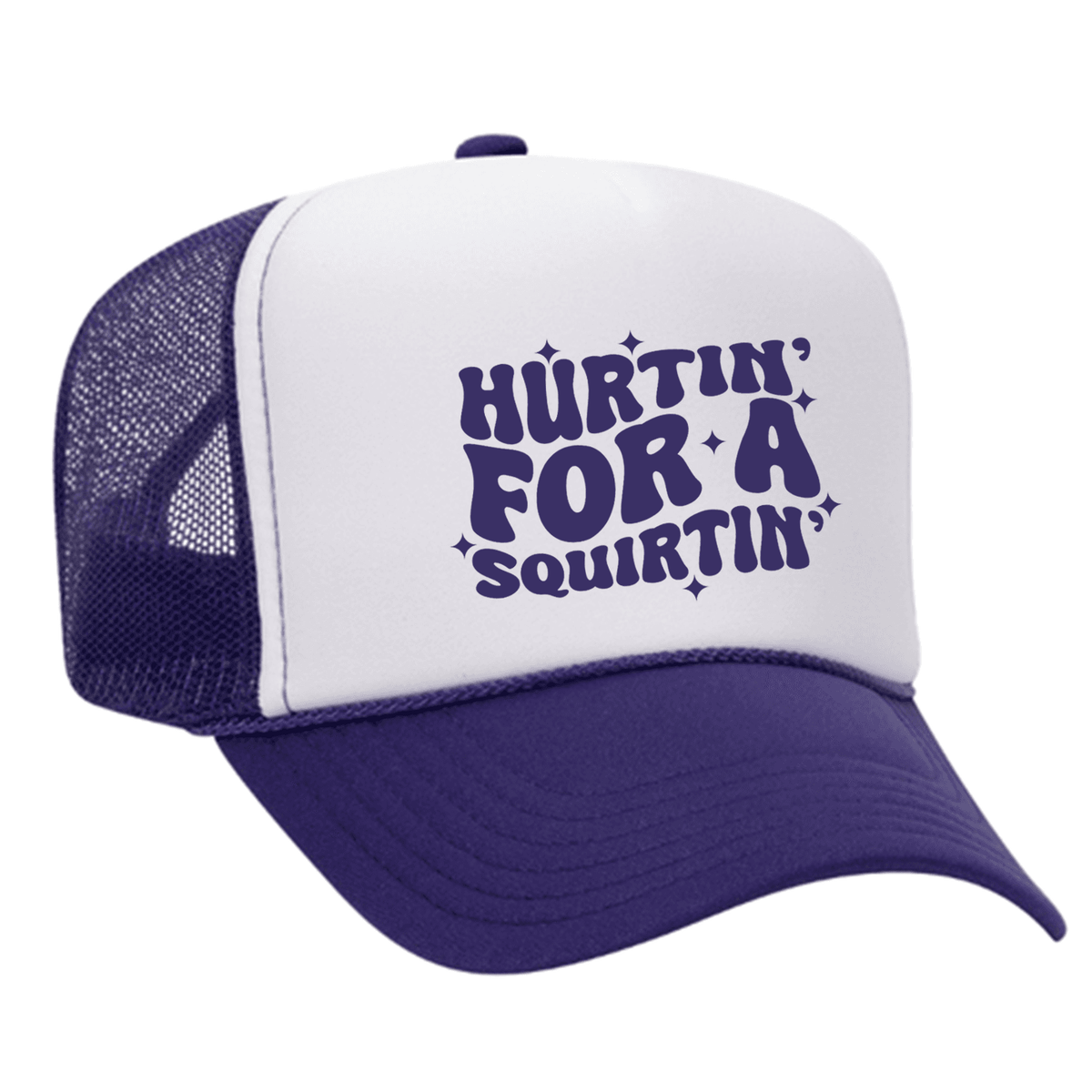 Hurtin' For A Squirtin' Foam Trucker Hat - Purple / White