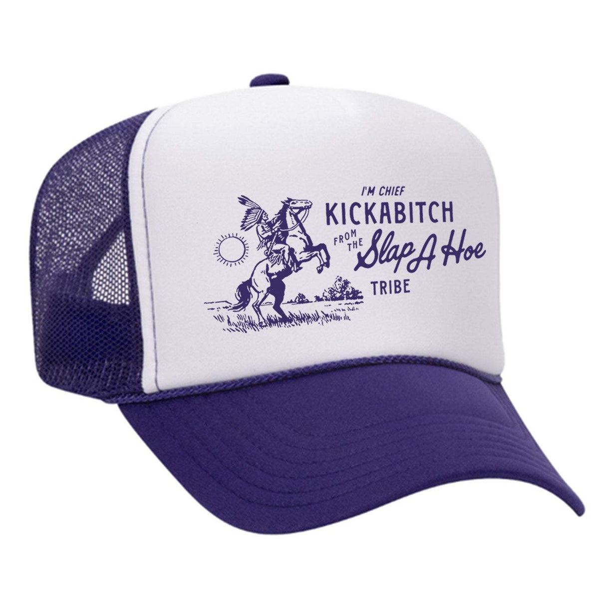 Chief Kickabitch Foam Trucker Hat - Purple / White