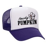 Howdy Pumpkin Foam Trucker Hat - Purple / White