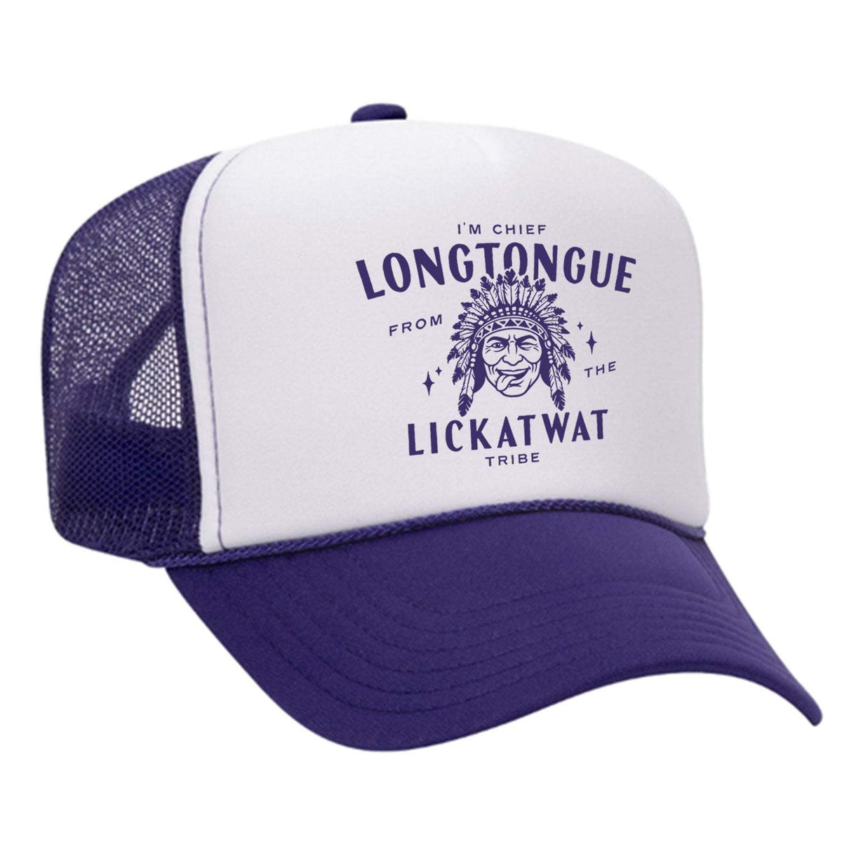 Chief Longtongue Foam Trucker Hat - Purple / White