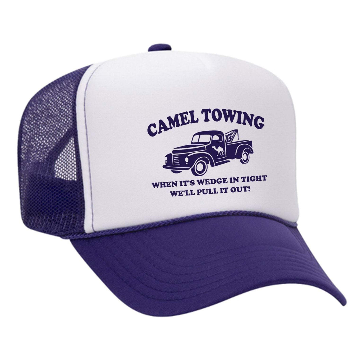 Camel Towing Foam Trucker Hat - Purple / White