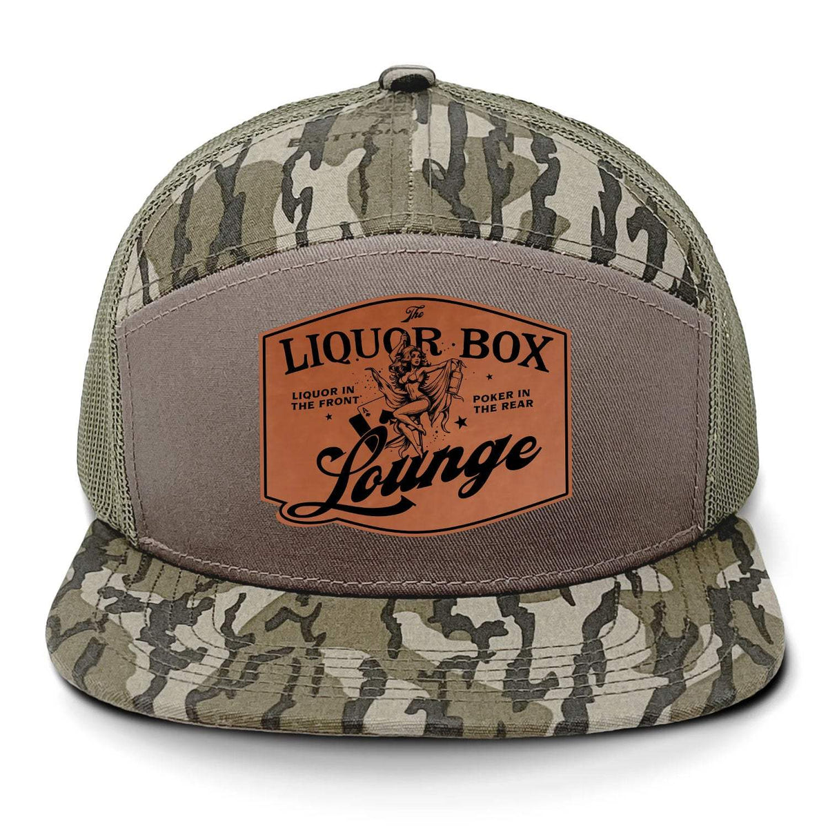 The Liquor Box Lounge 7 Panel Hat - Realtree