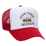Good Timin' Woman Foam Trucker Hat - Red / White