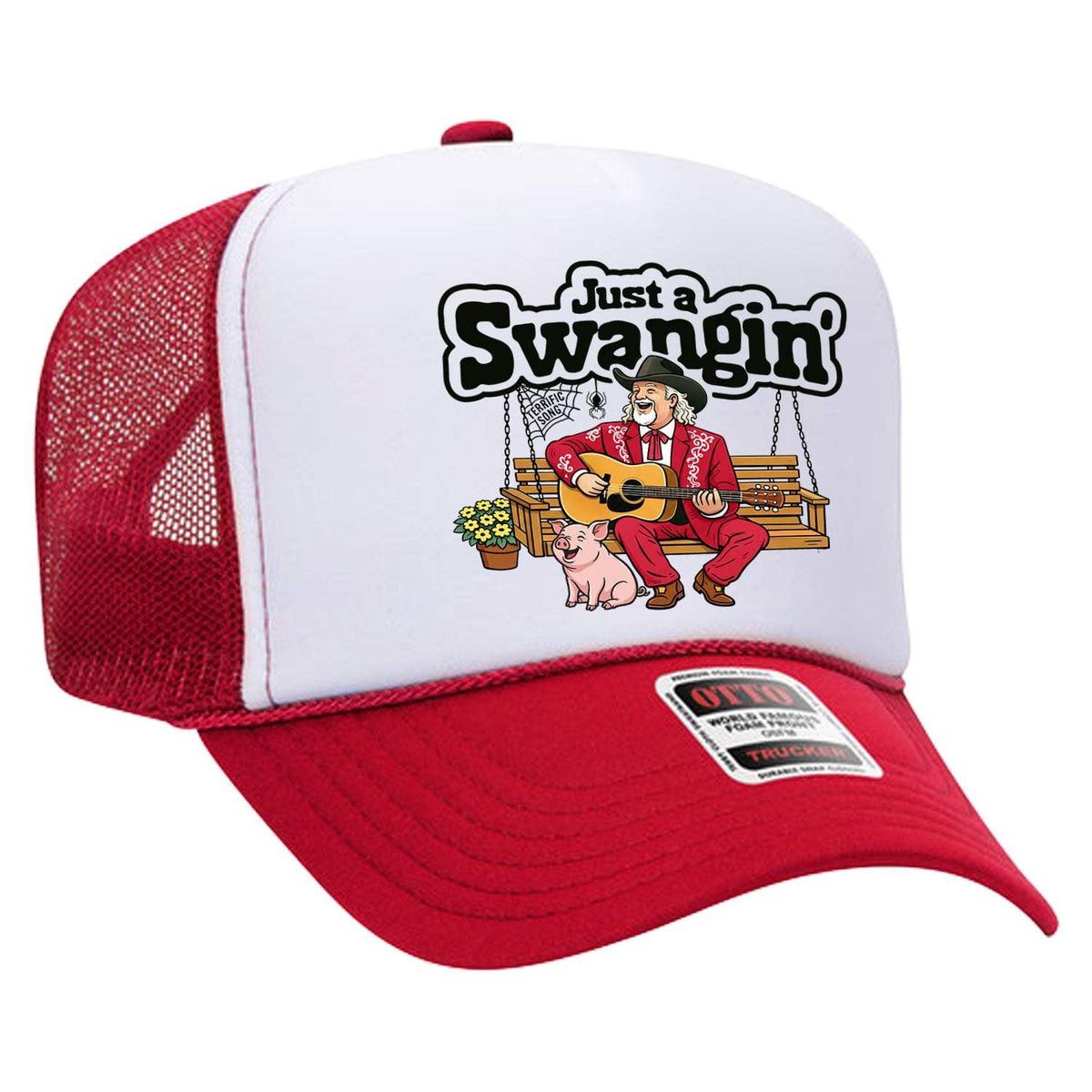 Just A Swangin' Foam Trucker Hat - Red / White