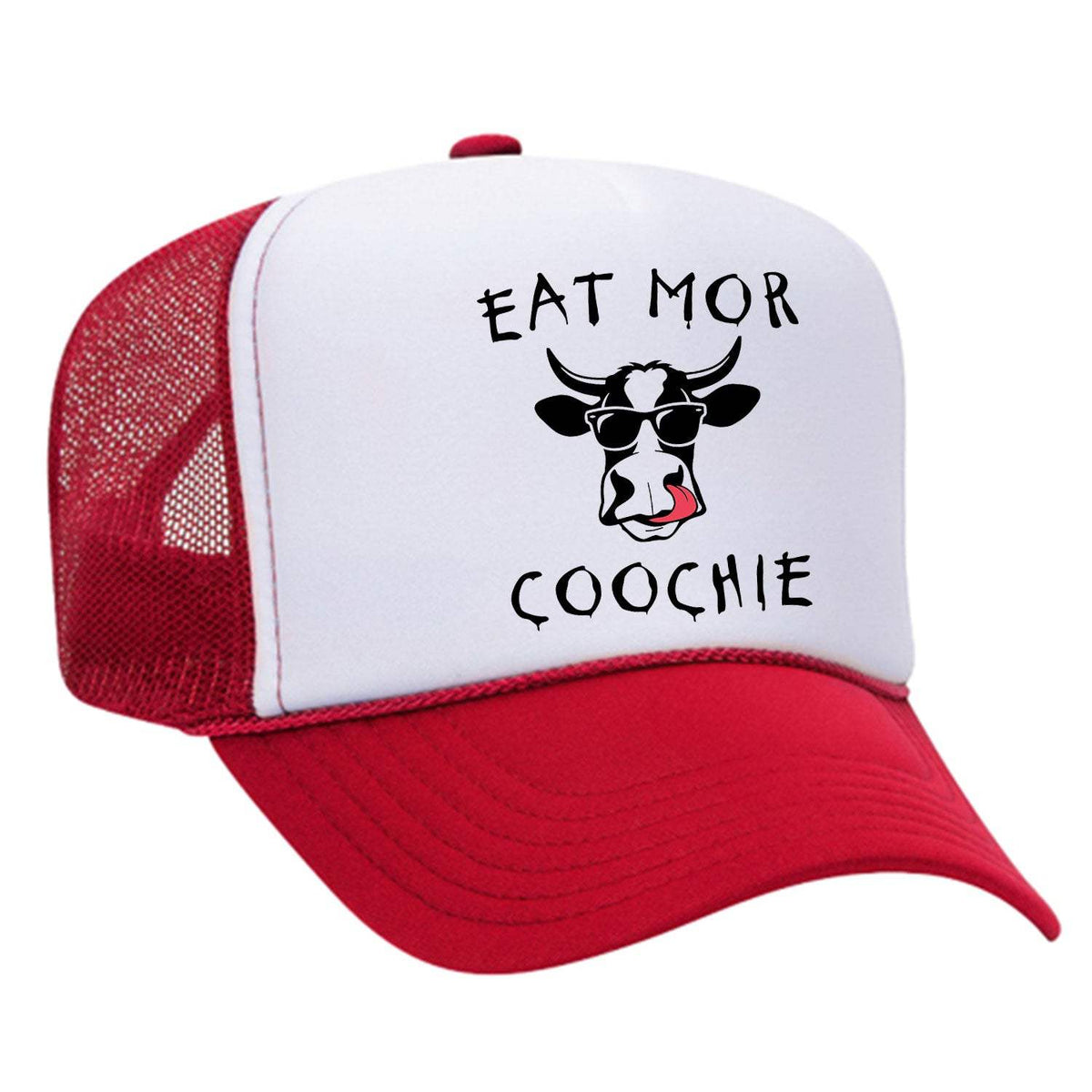 Eat Mor Coochie Foam Trucker Hat - Red / White