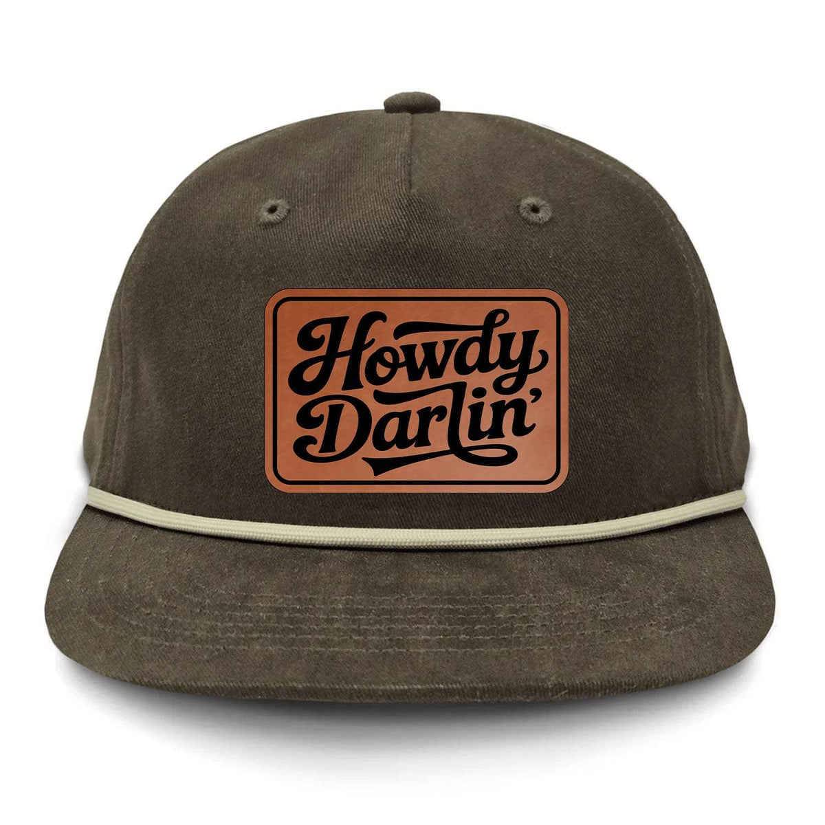 Howdy Darlin' Flat Bill Rope Leather Patch Hat