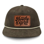 Howdy Darlin' Flat Bill Rope Leather Patch Hat