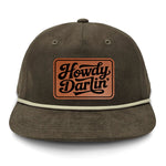 Howdy Darlin' Flat Bill Rope Leather Patch Hat