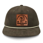 Chief Pokalotatwat Flat Bill Rope Leather Patch Hat