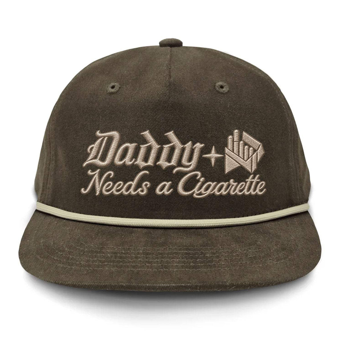 Daddy Needs A Cig Embroidered Flat Bill Hat