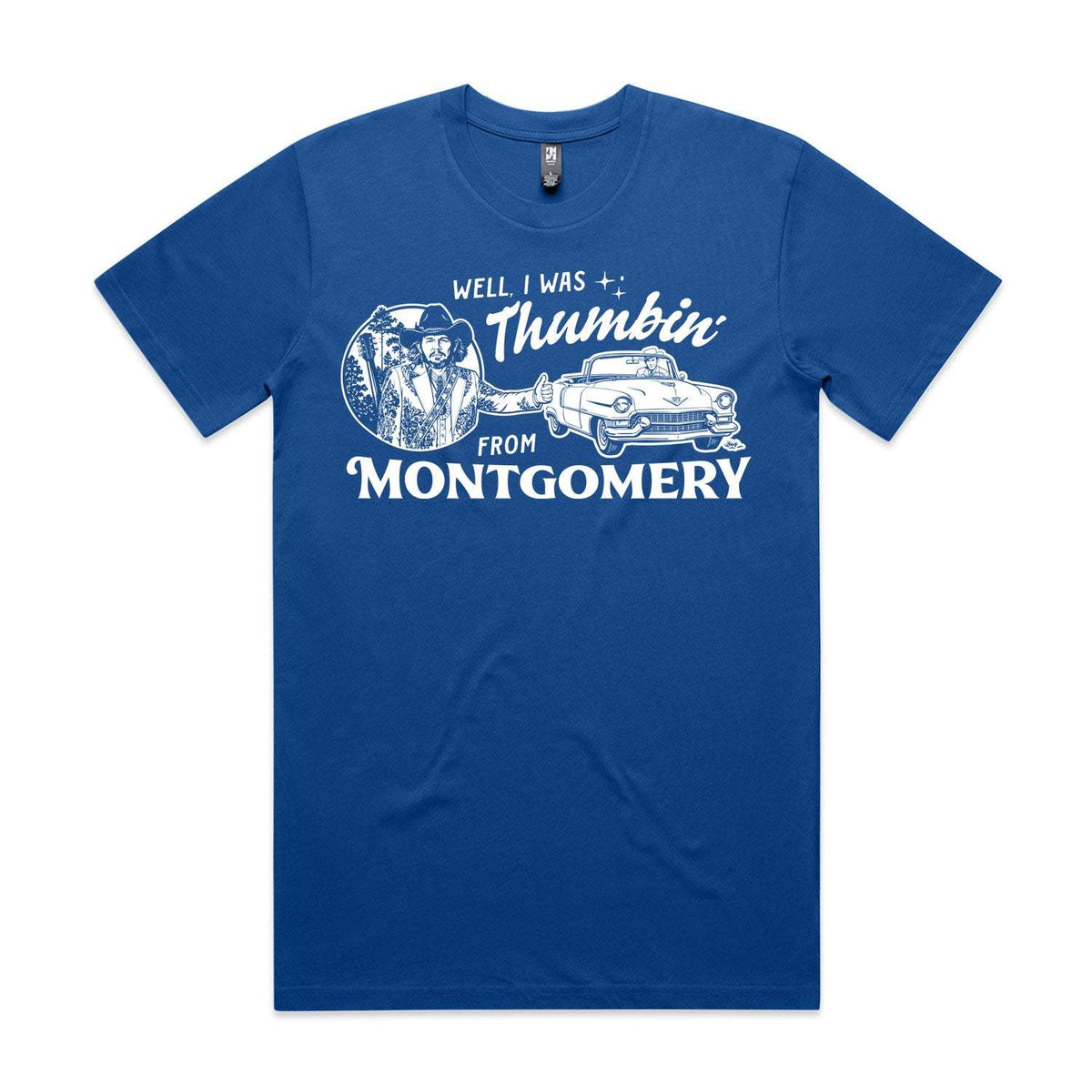 Thumbin' From Montgomery Premium Tee - Royal