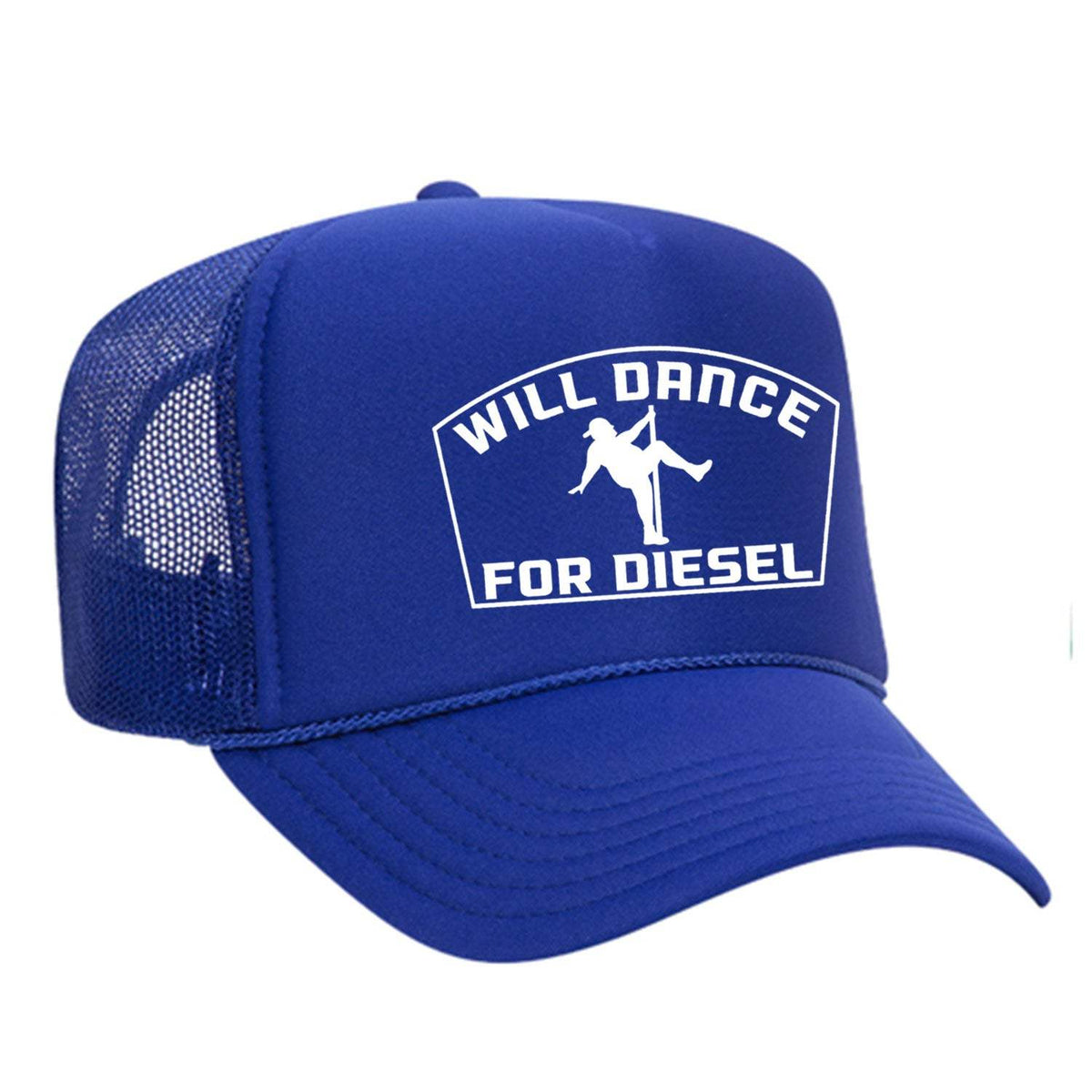 Will Dance For Diesel Foam Trucker Hat - Royal