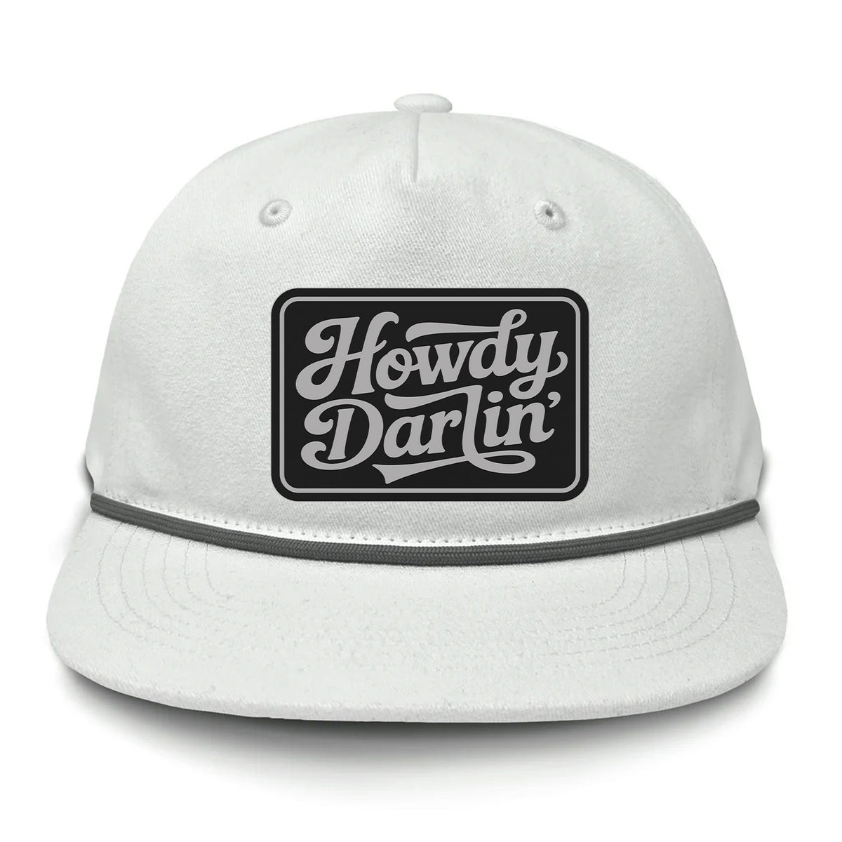 Howdy Darlin' Flat Bill Rope Leather Patch Hat