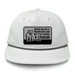 Choked A Cougar Flat Bill Rope Leather Patch Hat