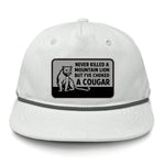Choked A Cougar Flat Bill Rope Leather Patch Hat