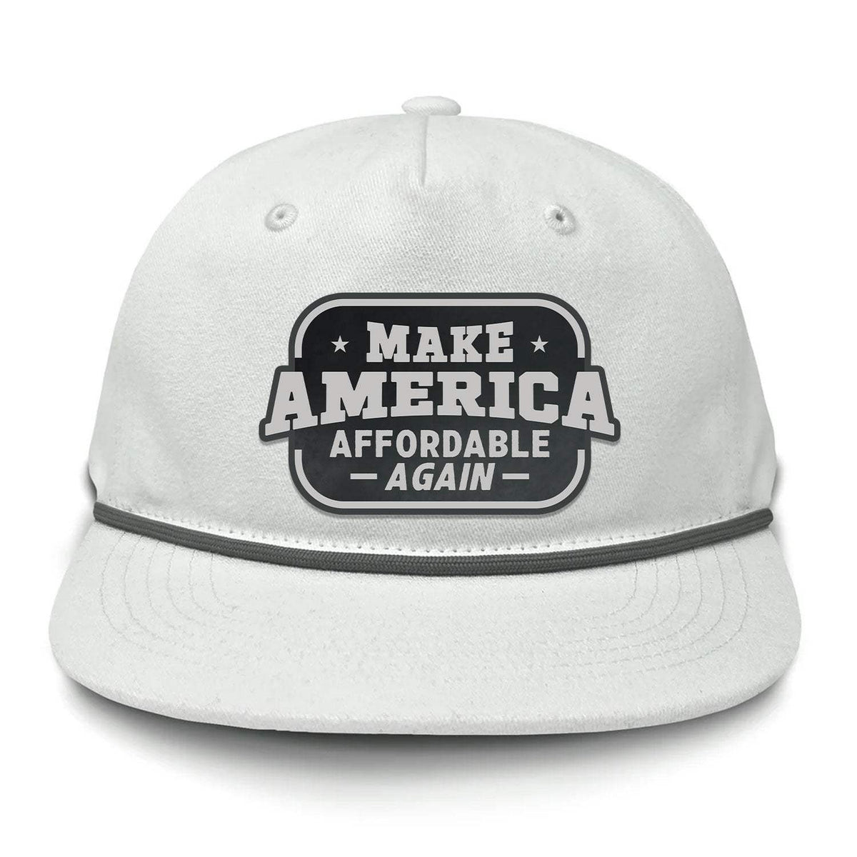 Make America Affordable Again Flat Bill Rope Leather Patch Hat