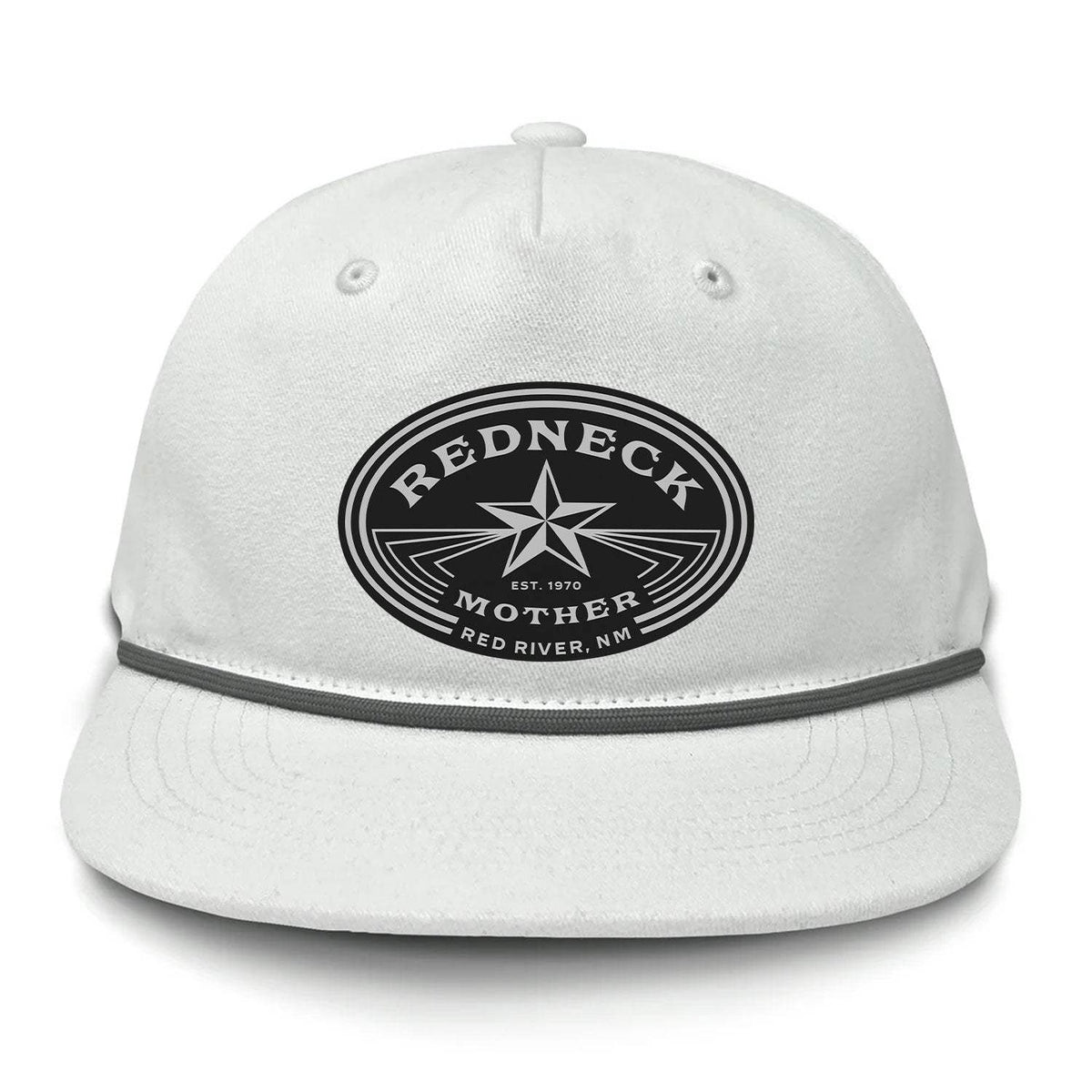 Redneck Mother Flat Bill Rope Leather Patch Hat